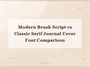 Keyword: Modern Brush Script vs Classic Serif Journal Cover Font Comparison