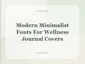 Modern Minimalist Fonts for Wellness Journal Covers